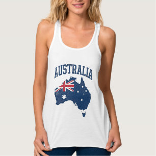 Australien Flagge Karte Vintage abgenutzt Grafik_1 Tank Top