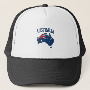 Australien Flagge Karte Vintage abgenutzt Grafik_1 Truckerkappe
