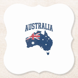 Australien Flagge Karte Vintage abgenutzt Grafik_1 Untersetzer