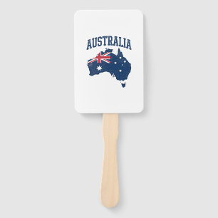 Australien-Flagge Karte Vintage-Distressed-Grafik_ Fächer