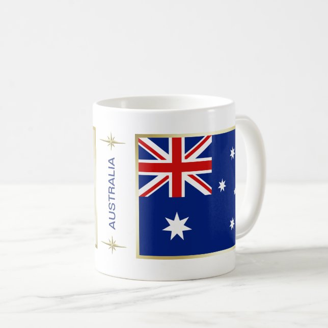 Australien-Flagge + Karten-Tasse Kaffeetasse (VorderseiteRechts)