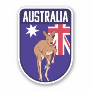 Australien Flagge mit Kangaroo - Australien Reisen Aufkleber