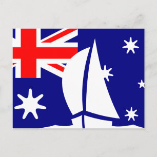 Australien Flagge Segelboot nautisch Postkarte