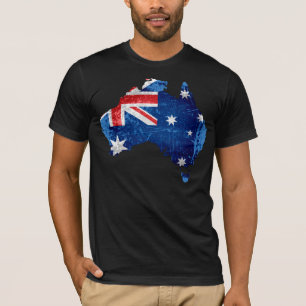 Australien - Flagge und Karte #2 T-Shirt