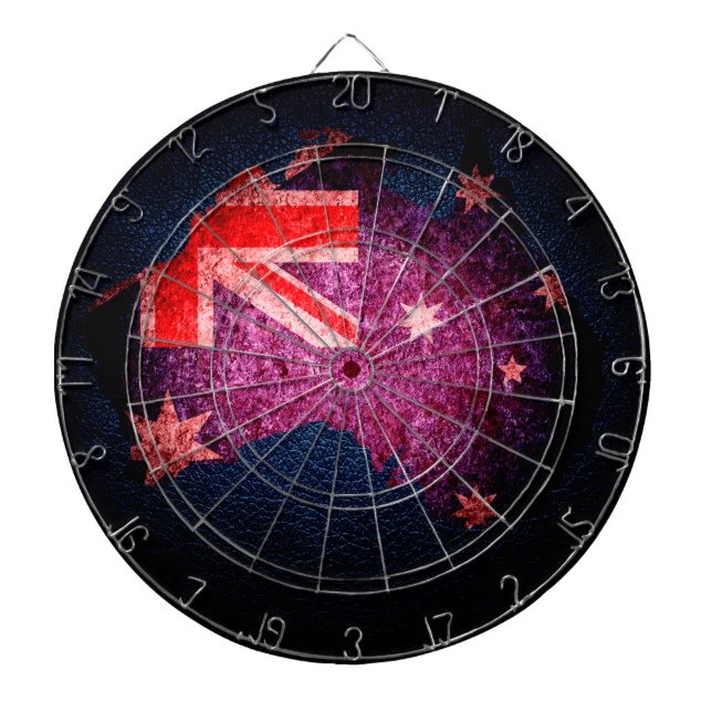 Australien Flagge und Karte #3 Dartscheibe (vorne)