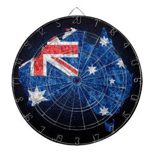 Australien Flagge und Karte Dartscheibe