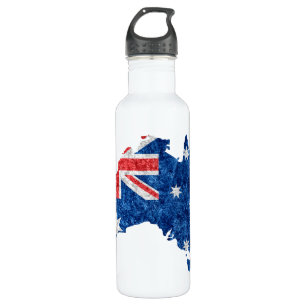 Australien Flagge und Karte Trinkflasche