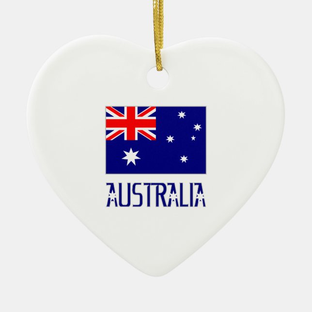 Australien - Flagge und Wort Keramik Ornament (Vorne)