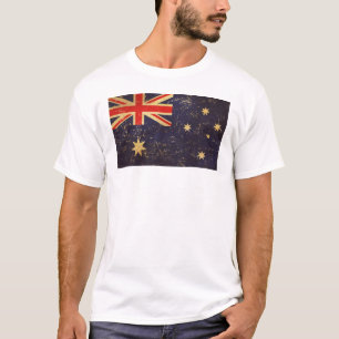 Australien Flagge Vintage-Design Herren Weiß T-Shirt