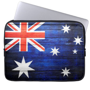 Australien-Flagge Vintage-Holz Laptopschutzhülle