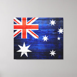 Australien Flagge Vintages Holz Leinwanddruck