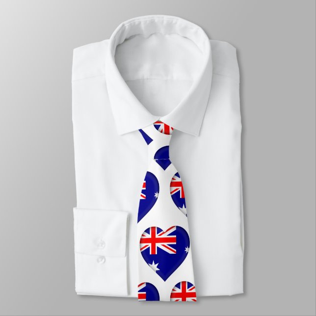 Australien Flaggen Farben Herzmuster Neck Tie Krawatte (Gebunden)