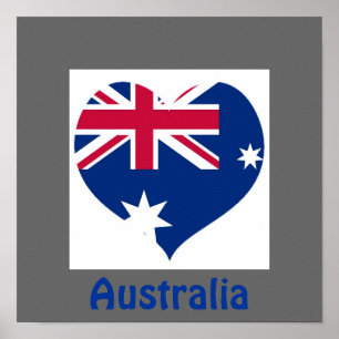 Australien Flaggen-Kutout-Grenze Poster