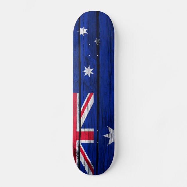 Australien-Flaggen-rustikales Holz Skateboard (Vorderseite)