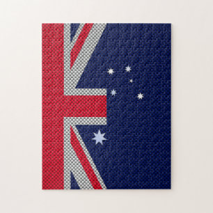 Australien Flaggendesign im Carbon Fibre Chrome St Puzzle
