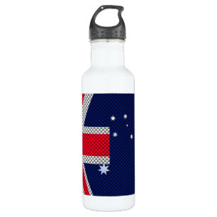 Australien Flaggendesign im Carbon Fibre Chrome St Trinkflasche