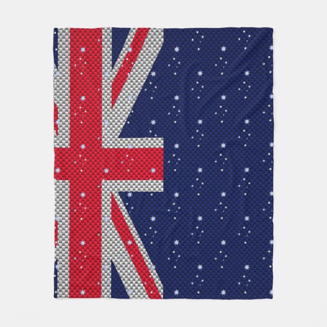Australien Flaggendesign in Carbon-Chrome-Stilen Fleecedecke (Vorderseite)