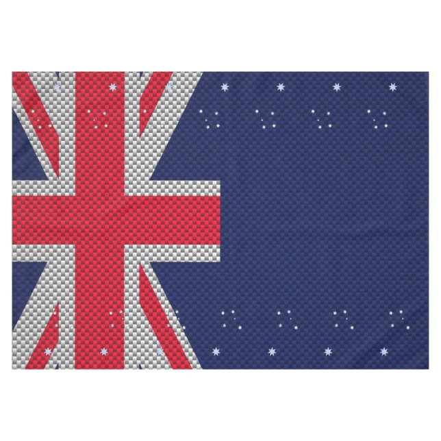 Australien Flaggendesign in Carbon-Chrome-Stilen Tischdecke (Vorderseite (Horizontal))