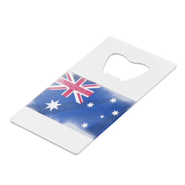 Australien Flaggenflagge Geldbeutel Flaschenöffner (Vorderseite Schrägansicht)