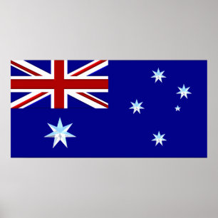 Australien Flaggenposter in Chrome (1) Poster