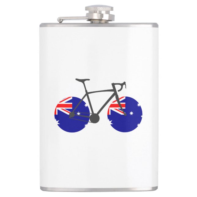 Australien Flaggenradfahren Flachmann (Vorderseite)