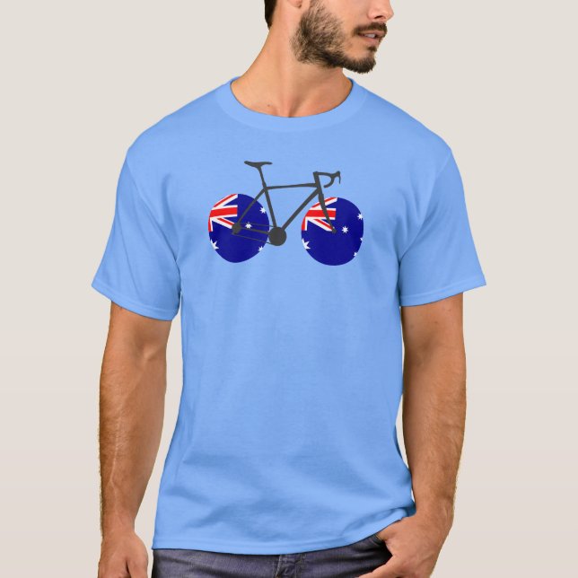 Australien Flaggenradfahren T-Shirt (Vorderseite)