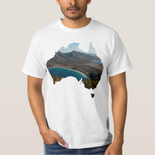 Australien Form Wineglass Bay Tasmania Panorama T-Shirt