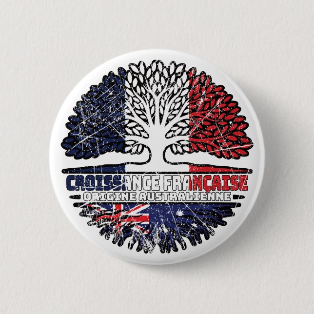 Australien Französisch-Französisch-Tree-Roots-Flag Button (Vorderseite)