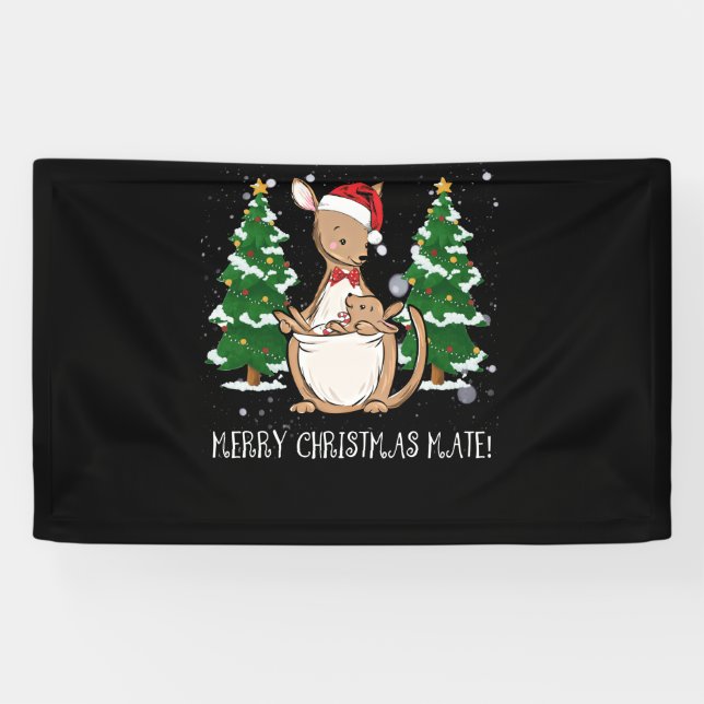 Australien Frohe Weihnachts Mate Kangaroo Banner (Horizontal)