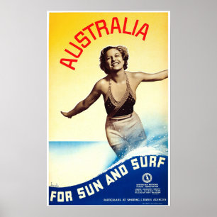 AUSTRALIEN für Sun- und Surf-Vintage-Reisen Poster