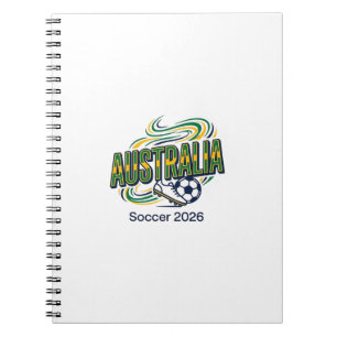 Australien Fußball 2026 Fußball Fett Land Typograf Notizblock