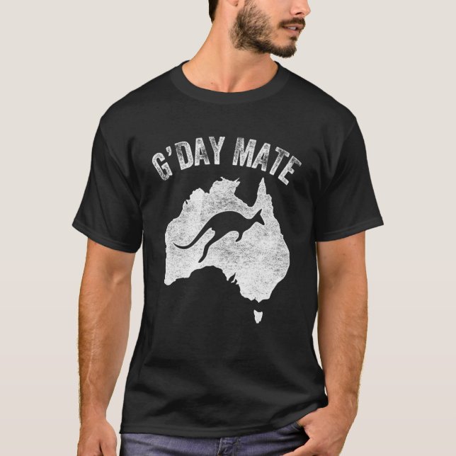 Australien G Day Mate Kangaroo Australisches Symbo T-Shirt (Vorderseite)