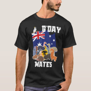 Australien G'Day Mates Funny Animals Flag Souvenir T-Shirt