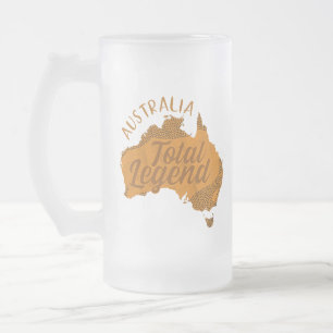 AUSTRALIEN: GESAMTLEGENDE MATTGLAS BIERGLAS