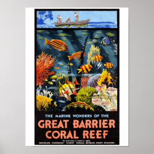 Australien Great Barrier Coral Reef Vintage Poster