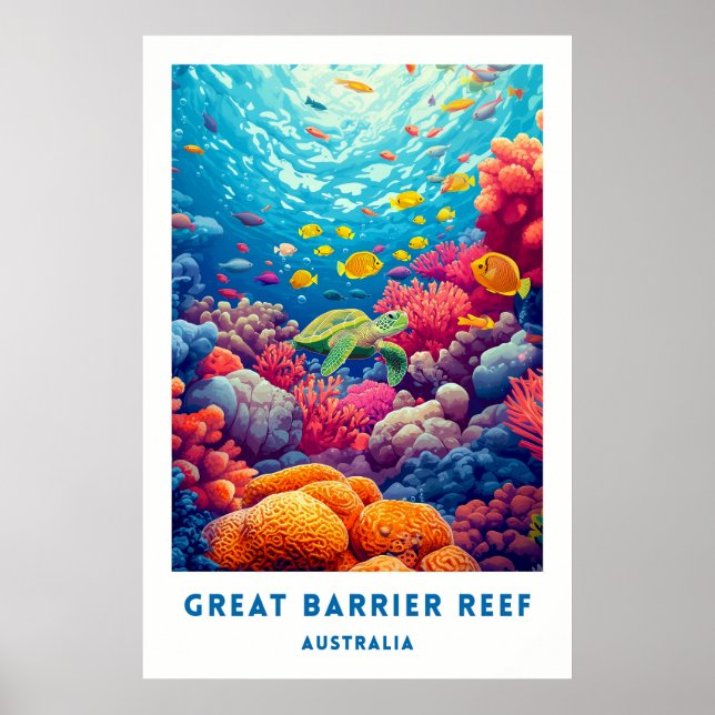 Australien Great Barrier Reef Reiseplakat Poster (Vorne)