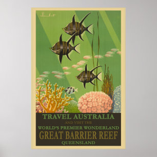 Australien Great Barrier Reef Vintage Reise Poster