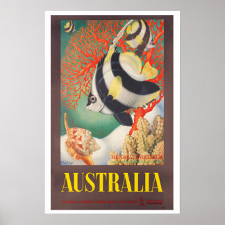 Australien Great Barrier Reef Vintage Reiseposter Poster