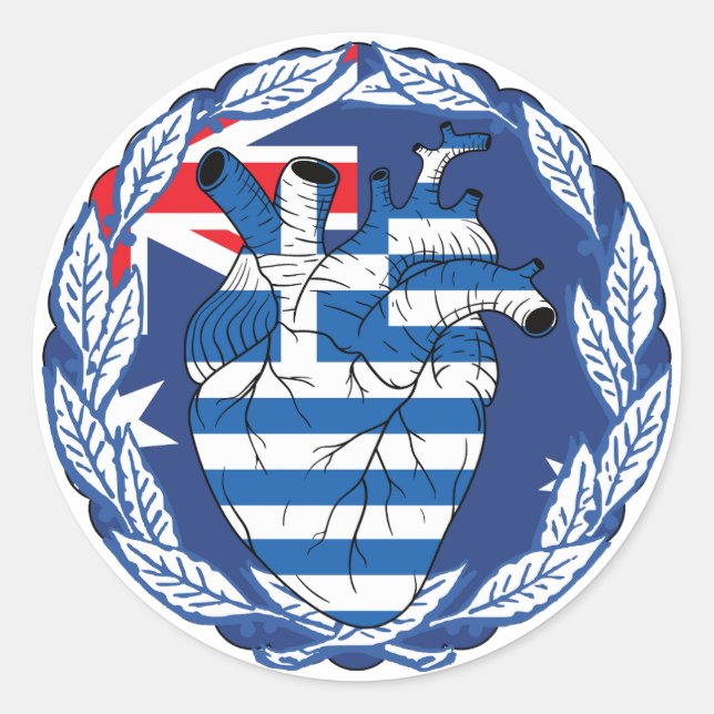 Australien Griechische Unabhängigkeit Griechisch Runder Aufkleber (Vorderseite)