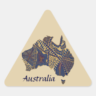 Australien Handgezeichnete dekorative Doodle Karte Dreieckiger Aufkleber