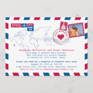 Australien/Hawaii Luftpost-Empfang nach der Hochze Einladung