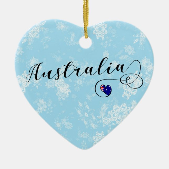 Australien Herz, Weihnachtsbaum Ornament (Vorne)