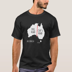Australien Hund Kopf Katze Kopf I Hund Geographie  T-Shirt