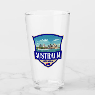 Australien Illustration Retro Abzeichen Glas