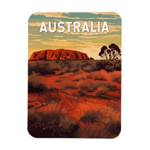 Australien Illustration Travel Art Vintag Magnet