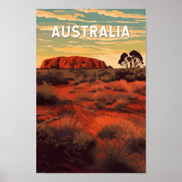 Australien Illustration Travel Art Vintag Poster