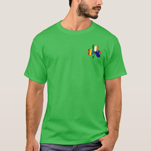 Australien Irland Gay Pride Kleeblatt T-Shirt (Vorderseite)