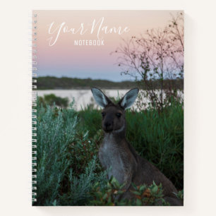 Australien Kangaroo Animal Wildlife Sunset Nature Notizbuch