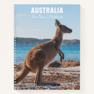 Australien Kangaroo auf dem Beach Foto Notizbuch