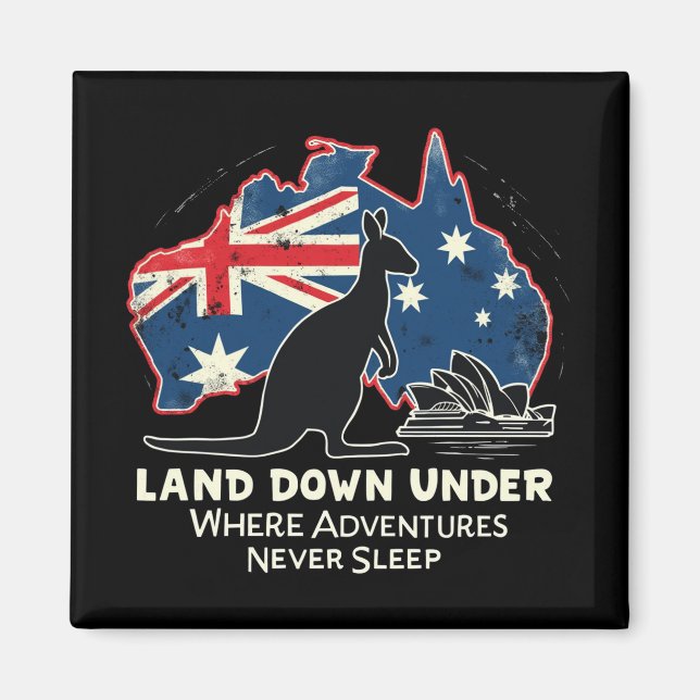 Australien Kangaroo Aussies landen unter Magnet (Vorne)
